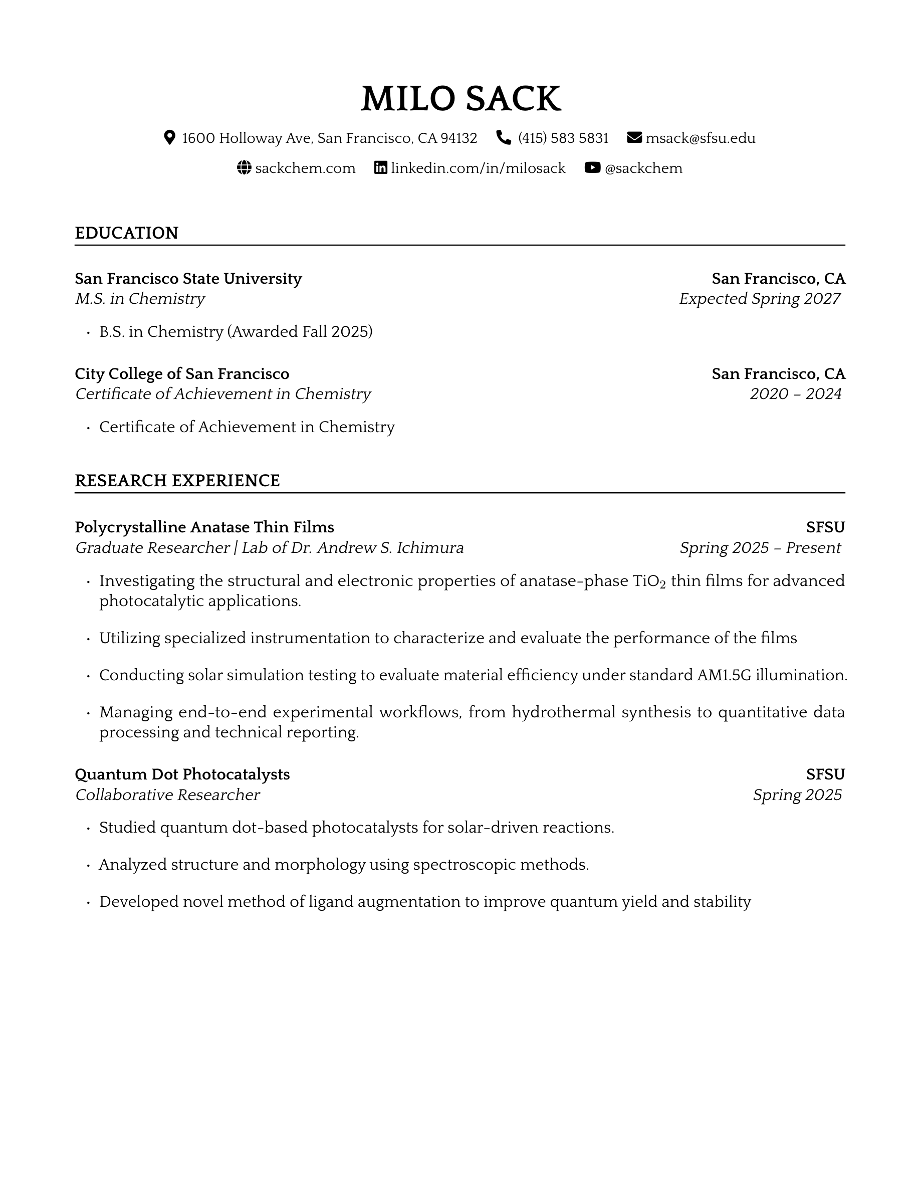 Resume page 1